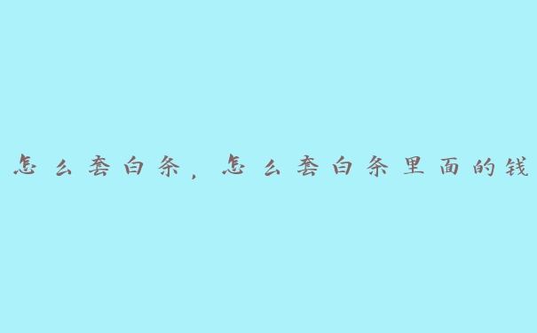 怎么套白条，怎么套白条里面的钱