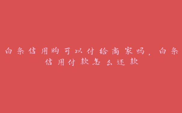白条信用购可以付给商家吗,白条信用付款怎么还款 白条信用购可以付给商家吗,白条信用付款怎么还款