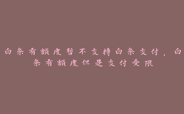 白条有额度暂不支持白条支付,白条有额度但是支付受限 白条有额度暂不支持白条支付,白条有额度但是支付受限