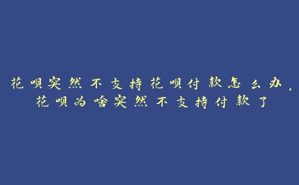 花呗突然不支持花呗付款怎么办,花呗为啥突然不支持付款了 花呗突然不支持花呗付款怎么办,花呗为啥突然不支持付款了
