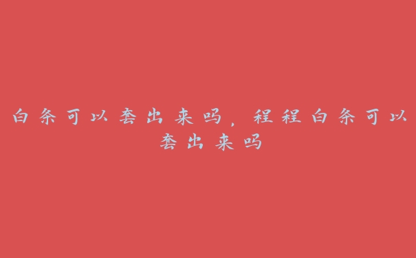 白条可以套出来吗,程程白条可以套出来吗 白条可以套出来吗,程程白条可以套出来吗