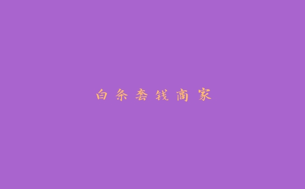 白条套钱商家 白条套钱商家