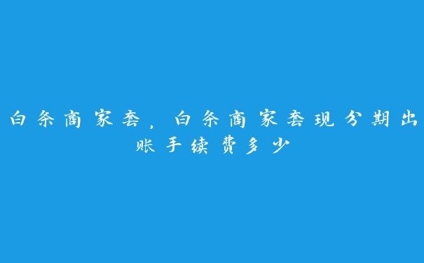 白条商家套,白条商家套现分期出账手续费多少 白条商家套,白条商家套现分期出账手续费多少