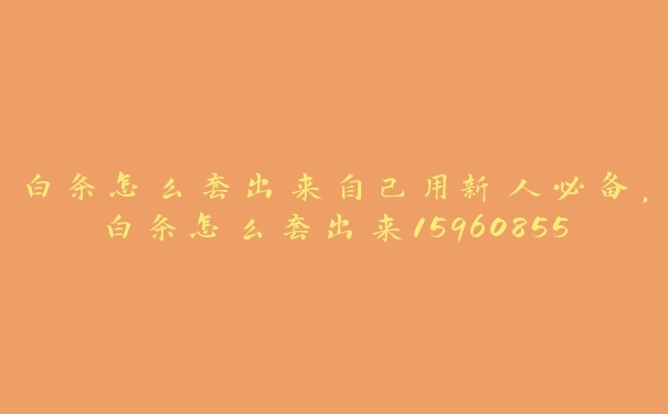白条怎么套出来自己用新人必备,白条怎么套出来15960855 白条怎么套出来自己用新人必备,白条怎么套出来15960855