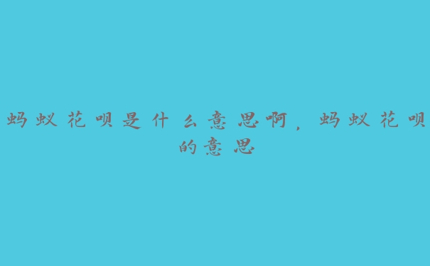 蚂蚁花呗是什么意思啊,蚂蚁花呗的意思 蚂蚁花呗是什么意思啊,蚂蚁花呗的意思