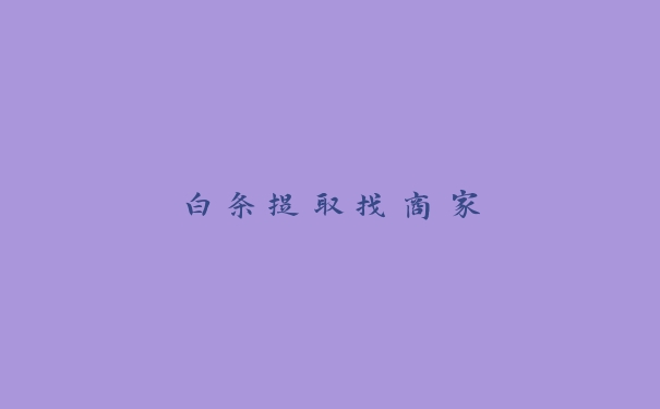 白条提取找商家 白条提取找商家