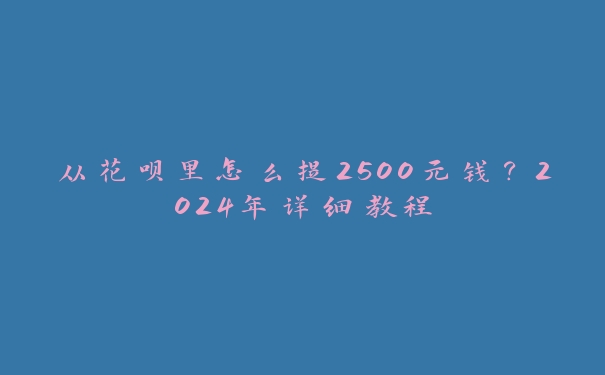从花呗里怎么提2500元钱?2024年详细教程 从花呗里怎么提2500元钱?2024年详细教程