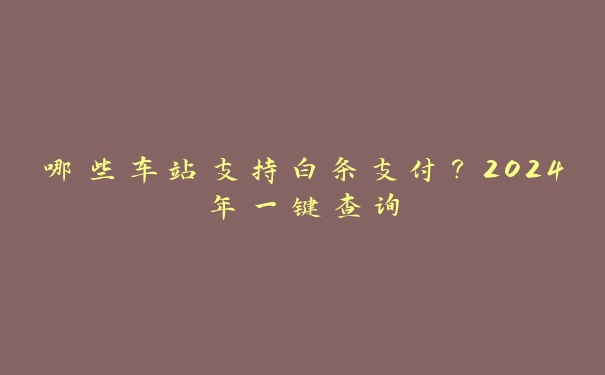 哪些车站支持白条支付？2024年一键查询