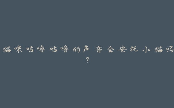 猫咪咕噜咕噜的声音会安抚小猫吗? 猫咪咕噜咕噜的声音会安抚小猫吗?