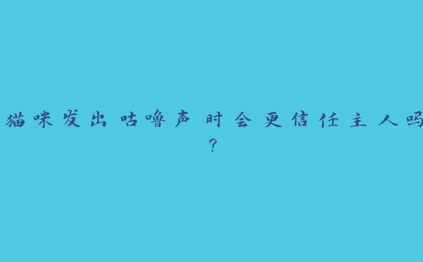 猫咪发出咕噜声时会更信任主人吗? 猫咪发出咕噜声时会更信任主人吗?