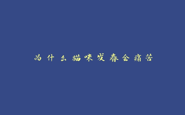 为什么猫咪发春会痛苦 为什么猫咪发春会痛苦