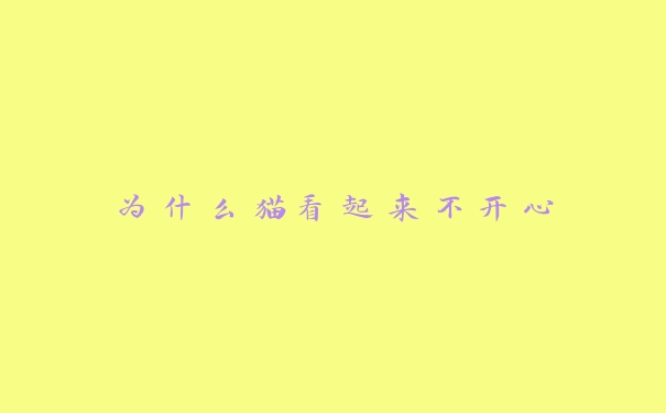 为什么猫看起来不开心 为什么猫看起来不开心