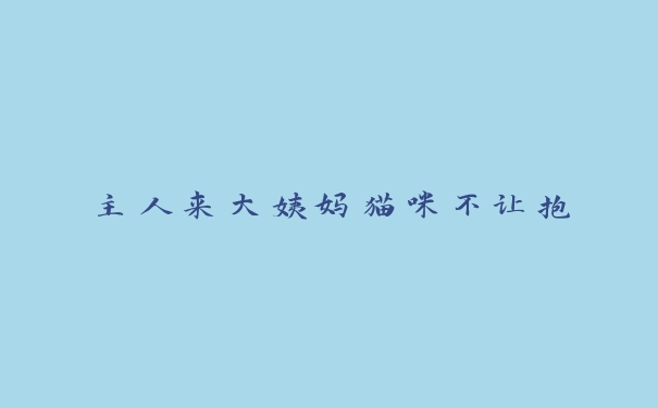 主人来大姨妈猫咪不让抱 主人来大姨妈猫咪不让抱