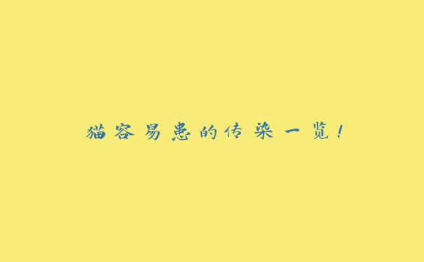 猫容易患的传染一览! 猫容易患的传染一览!