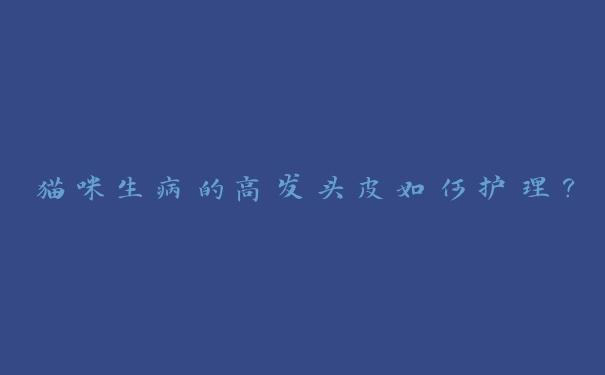 猫咪生病的高发头皮如何护理? 猫咪生病的高发头皮如何护理?