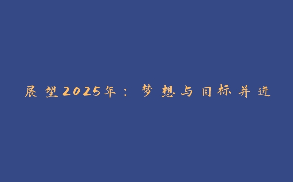 展望2025年：梦想与目标并进