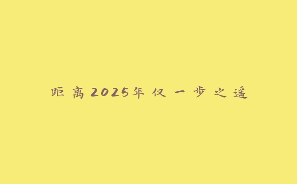 距离2025年仅一步之遥