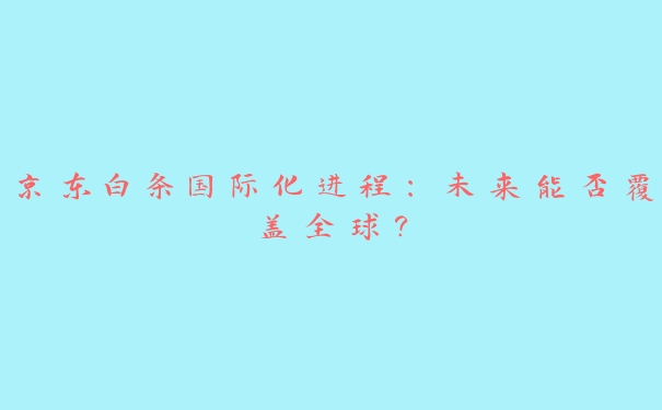 京东白条国际化进程:未来能否覆盖全球? 京东白条国际化进程:未来能否覆盖全球?