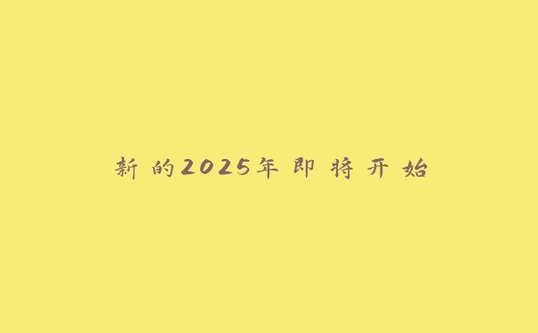 新的2025年即将开始 新的2025年即将开始