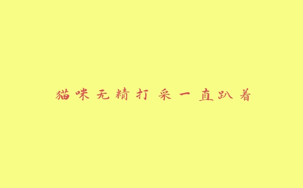 猫咪无精打采一直趴着 猫咪无精打采一直趴着