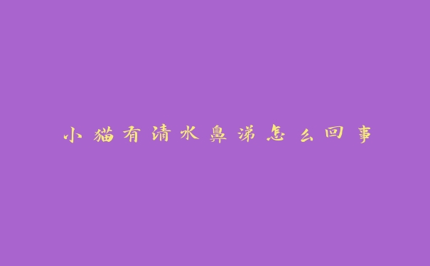小猫有清水鼻涕怎么回事 小猫有清水鼻涕怎么回事