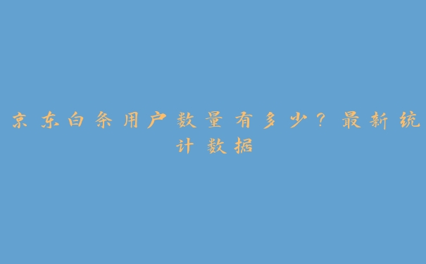 京东白条用户数量有多少?最新统计数据 京东白条用户数量有多少?最新统计数据