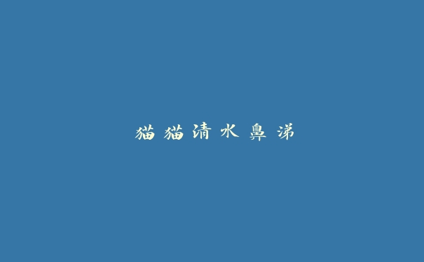 猫猫清水鼻涕