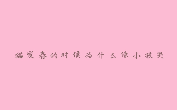 猫发春的时候为什么像小孩哭