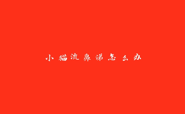 小猫流鼻涕怎么办 小猫流鼻涕怎么办