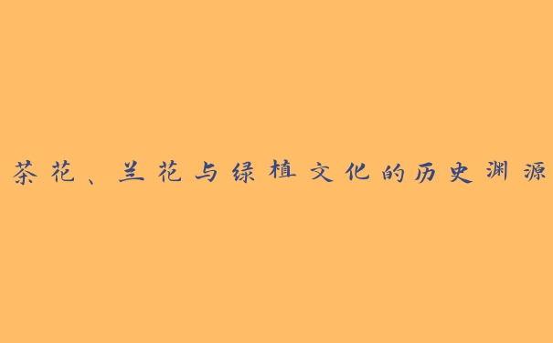 茶花、兰花与绿植文化的历史渊源 茶花、兰花与绿植文化的历史渊源