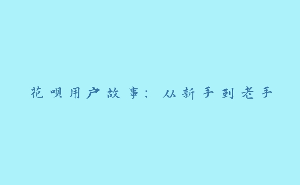 花呗用户故事:从新手到老手 花呗用户故事:从新手到老手